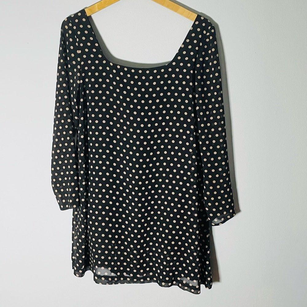 Polka Dot Blouse - Black and Cream
